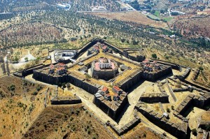 One of the massive fortresses